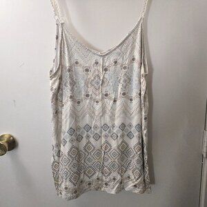 Torrid Size 0 Cream Bohi Print SUPER Soft Swing Cami